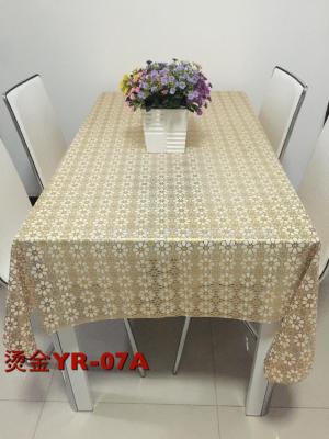 Fashionable PVC stamping cloth rectangular table cloth YR-07A factory direct sale.