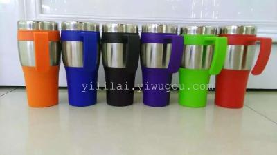 The Car cup stainless steel water cup office cup Car cup European and American hot shot creative Car water cup 450 ml
