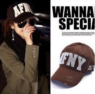 South Korea AFNY in spring and summer baseball cap worn letter hole peaked cap wholesale female hat