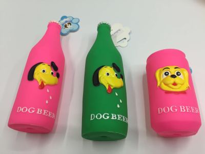Lifelike bottle of dog sound toy silicone pet labrador golden hair teddy side shepherd puppy toys