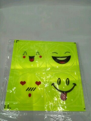 Small reflection smiling face sticker
