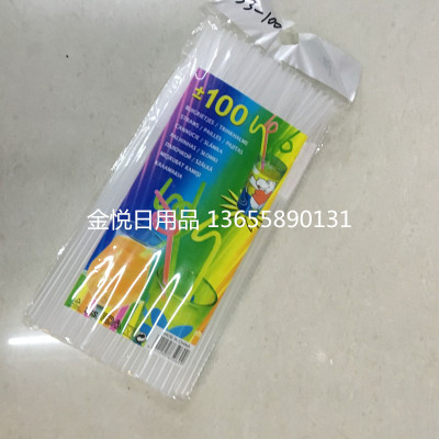 Disposable beverage straw 21CM color bar elbow can be bent