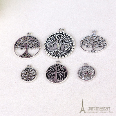The tree of life DIY zinc alloy pendant bracelet Jewelry Pendant Earrings accessories family name wind