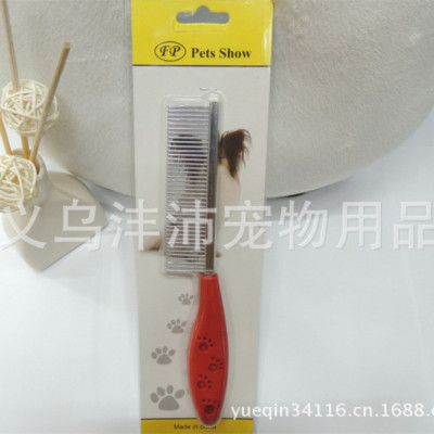 Pet Supplies Comb Pet Comb Steel Needle Comb Red Comb Small Footprints Cute Handle