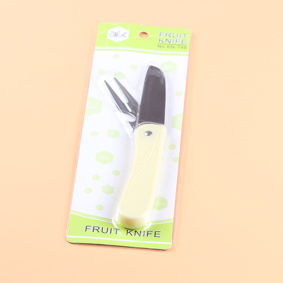 Factory Direct Sales Foldable With Fork With Knife Cutting Fruit Knife Fork Fruit Bottle Opener Fruits And Vegetables