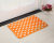 Coral fleece bathmat bathroom floor mat with polka dot door mat.