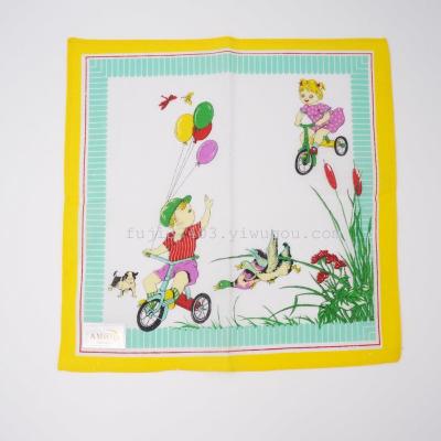 children cotton  cartoon small handkerchief towel 