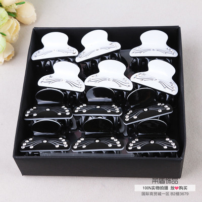 Popular hair accessories classic black and white small fragrance wind grip acrylic material manufacturers wholesale