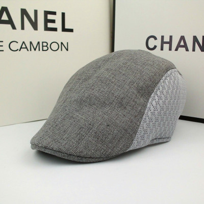 Hot Summer New Men's and Women's Outdoor Leisure Breathable Beret Fashion Cap Linen Mesh Hat