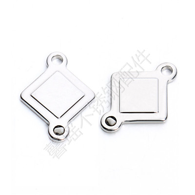 Stainless Steel Small Pendant Diy Bracelet Anklet Necklace Accessories Processing Customized Solid Rhombus
