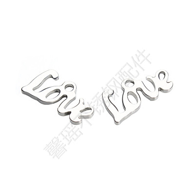 Stainless Steel Small Pendant DIY Bracelet Anklet Necklace Ear Stud Stainless Steel Accessories Love Words