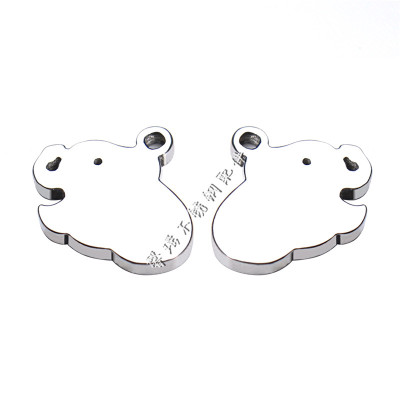 Thread Cutting Small Pendant DIY Bracelet Anklet Necklace Ear Stud Stainless Steel Accessories Processing Customized Elephant