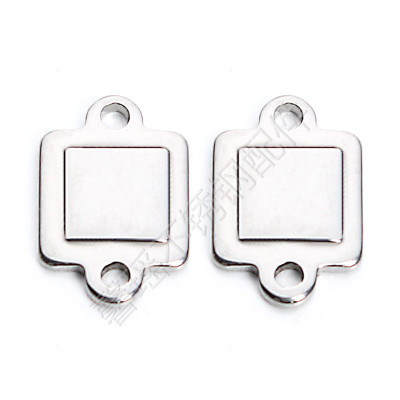 Stainless Steel Small Pendant DIY Bracelet Anklet Necklace Accessories Processing Customized Solid Square