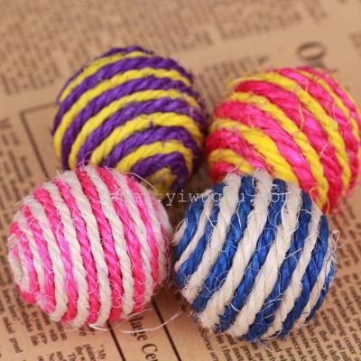 Factory direct sale nail-scratch cat toys sisal ball can be ground to ball grasp cat toys two sets of pet supplies