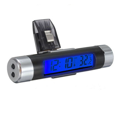 Black LED backlight combo car outlet electronic thermometer