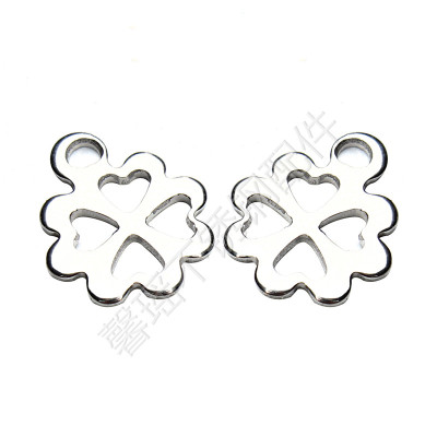 Stainless Steel Small Pendant Bracelet Anklet Necklace Ear Stud Accessories Clover