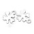 Stainless Steel Small Pendant DIY Bracelet Anklet Necklace Ear Stud Accessories Customized Four-Leaf Clover