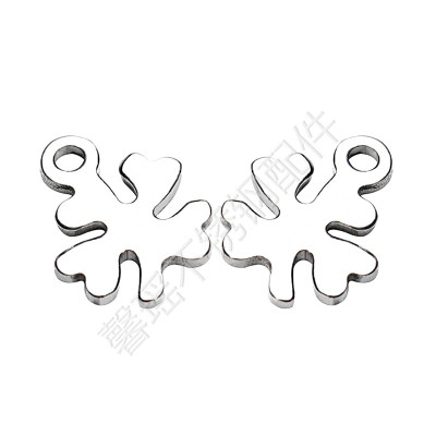 Stainless Steel Small Pendant DIY Bracelet Anklet Necklace Ear Stud Accessories Customized Four-Leaf Clover