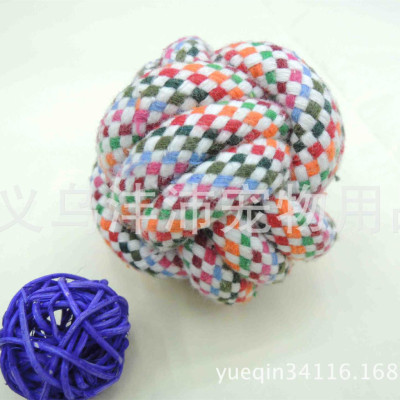 FP8104 single new checked cotton dog bite the ball clean teeth rope ball