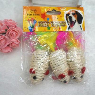 Pet Supplies Scratch-Resistant Toys Sisal Mice Cat Toy Grindable Cat Toy 3Pc Pet Supplies