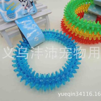 Factory Direct Sales Supply High Quality Pet Thorn Ring Toys Molar Wear-Resistant Bite-Resistant Fragrance Foreign Trade Pet Toys