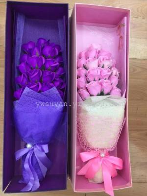 19 roses, soap filled gift box for valentine's day creative gift