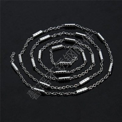 304 Stainless Steel Chain 0.6 Flat Hot Cross Bun Horizontal Pattern Bracelet Anklet Necklace Accessories