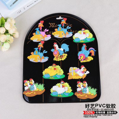 Creative PVC cartoon rooster fridge becomes travel souvenirs