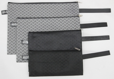 Woven Grid Mesh Bag File Bag Zipper Bag Edge Sliding Bag