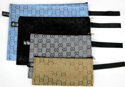 8-Word Pattern File Bag Mesh Bag Zipper Bag Edge Sliding Bag