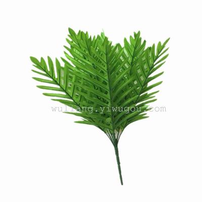 Factory direct selling home flowers rattan room inside and outside decoration simulation green plant leaf 12 shark's fin