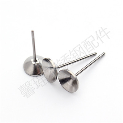 Stainless Steel Ear Pin Bowl Cup Concave Needle Pearl Cake Decoration Holder Cup 3/4/5/6mm