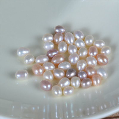 6-7mm m shaped natural pearl half hole full hole hole free Yuanzhu Earrings accessories