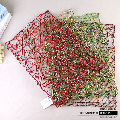 Environmental protection paper straw mat mat rectangular braided insulation pad pad sequins