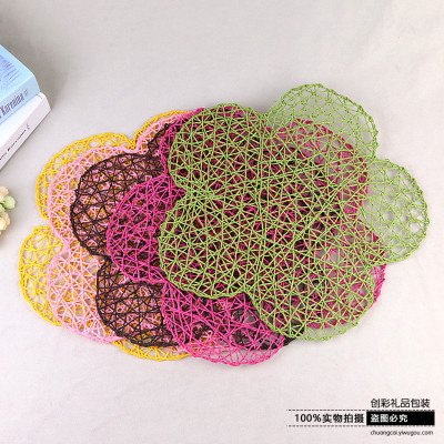 Paper Placemat works with DIY handmade cloth woven rope strap background