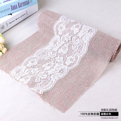 Linen fabric lace gift tea pad high-end Japanese decorative layout tablecloth