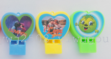 Multicolor heart-shaped whistle