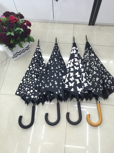 new water-changing straight rod long umbrella butterfly note xingx dot feather mixed