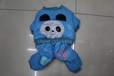 New star pet costume panda four-cotton suit autumn and winter style