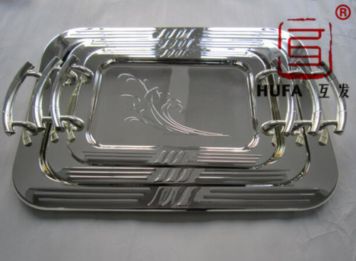 right angle square plate silver plated arab plate three-piece set plate art plate. ..
