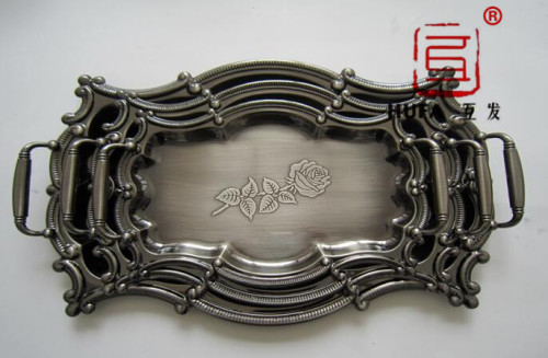 grape flower square plate black nickel plated three-piece plate art plate..