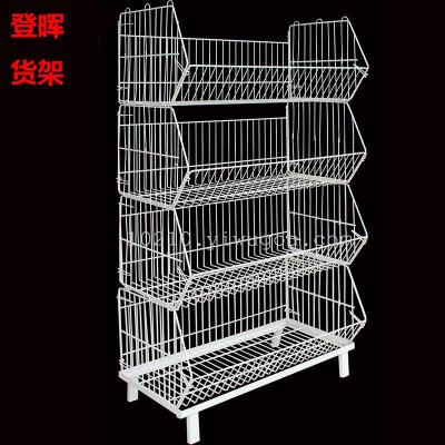 Supermarket shelves oblique bread basket cage cage folding storage cage promotion basket frame
