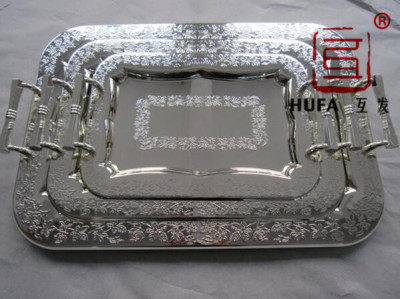Cuihua Square Plate Silver-Plated Three-Piece Plate Zinc Alloy Handle