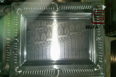 Trapezoidal Square Plate Black Nickel Plated (Side Flower a) (Knurling) Three-Piece Plate