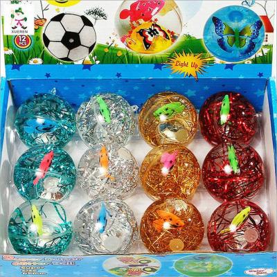 Manufacturer direct 5.5CM gold wire flash crystal elastic ball children flash toy wholesale