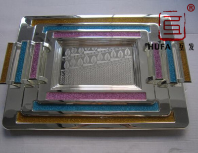 10-Plate Presser a Silver-Plated (Flash Gold) Three-Piece Plate Zinc Alloy Handle