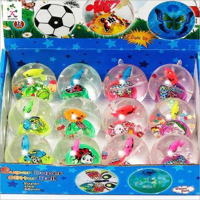 The new hot flash ball bouncing ball crystal water polo spread luminous toy 6.5cm