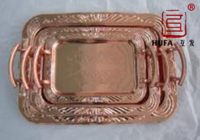 22-Plate Rose Gold Plated Imitation Gold Chrome Plated Three-Piece Plate