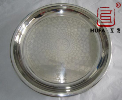 01 Disc Natural Color Stainless Steel round Plate Fruit Plate Meal Tray