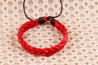 Explosion style national wind fashion handmade Pu woven leather bracelet